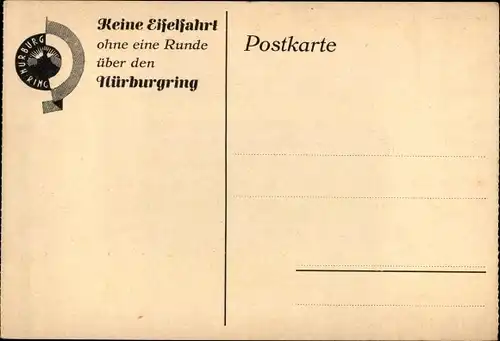 Ak Nürburg in der Eifel, Blick v. d. Hohen Acht auf die Nürburg, im Vordergrund das Karussell