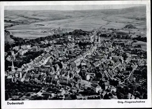 Ak Duderstadt in Niedersachsen, Fliegeraufnahme der Stadt