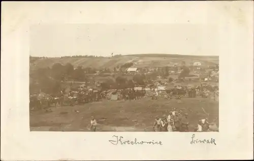 Foto Ak Krechowice Ukraine, Biwak, Deutsches Armeelager, 1. WK