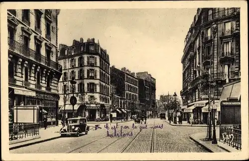 Ak Paris XIV Observatoire, Rue d'Alesia