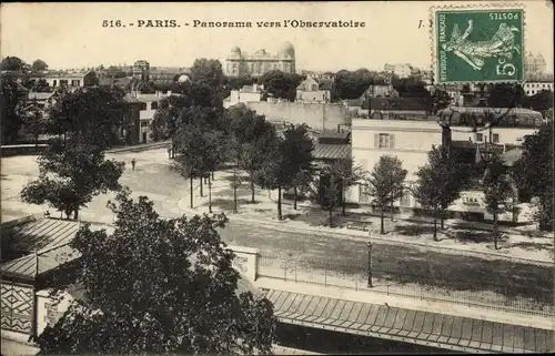 Ak Paris XIV Observatoire, Panorama vers l'Observatoire, Sternwarte