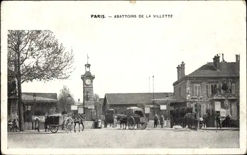 Ak Paris XIX, Les Abattoirs de la Villette