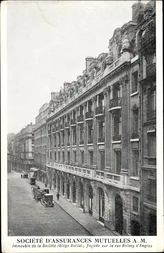 Ak Paris, Societe d'Assurances Mutuelles, rue Boissy d'Anglas