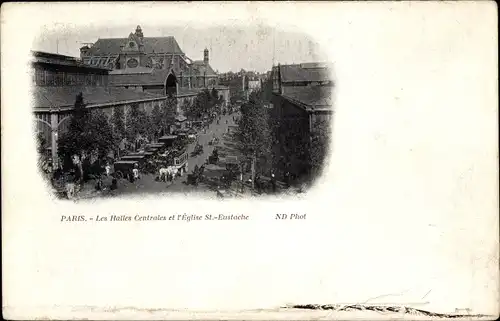 Ak Paris, Les Halles Centrales, L'Eglise St. Eustache