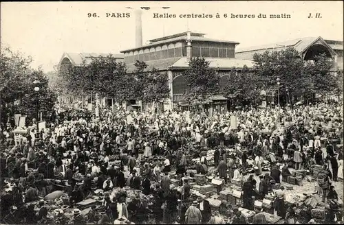 Ak Paris, Les Halles Centrales a 6 heures du matin