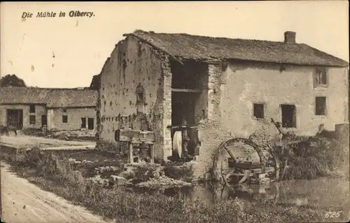 Ak Gibercy Meuse, Zerstörte Mühle