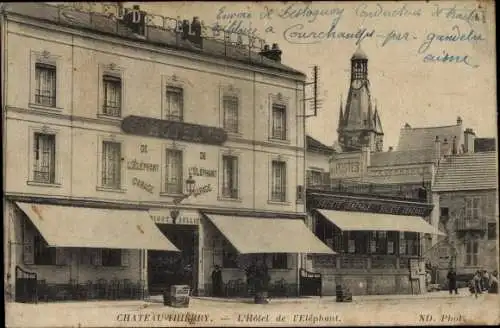 Ak Château Thierry Aisne, L'Hotel de l'Elephant