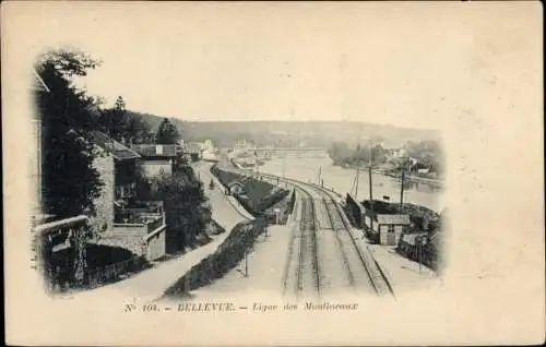 Ak Bellevue Meudon Hauts de Seine, Ligne des Moulineaux