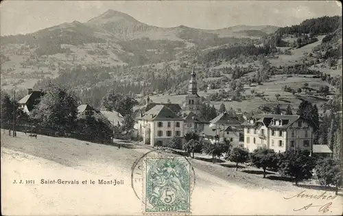 Ak Saint Gervais les Bains Haute Savoie, Panorama, Mont Joly