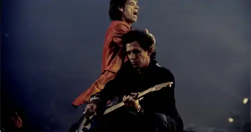 Foto Rolling Stones Juni 1995, Mick Jagger und Keith Richards während des Konzertes