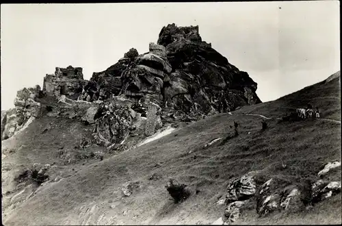 Foto Ak Prilep Mazedonien, Ruinen von Markovgrad auf den Varosbergen, Sommer 1917