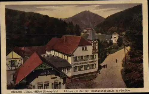 Ak Bad Bergzabern an der Weinstraße Pfalz, Hinteres Kurtal, Haushaltungsschule Waldmühle