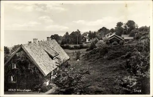 Ak Arild Schweden, Strandhagen, Wohnhäuser