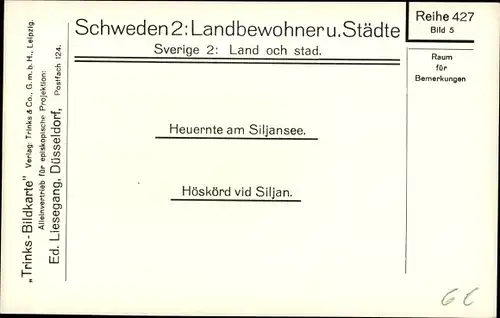 Ak Schweden, Heuernte am Siljansee, Trachten