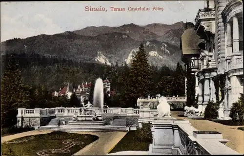 Ak Sinaia Rumänien, Terasa Castelului Peles