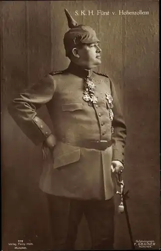 Ak Fürst Wilhelm von Hohenzollern, Portrait in Uniform