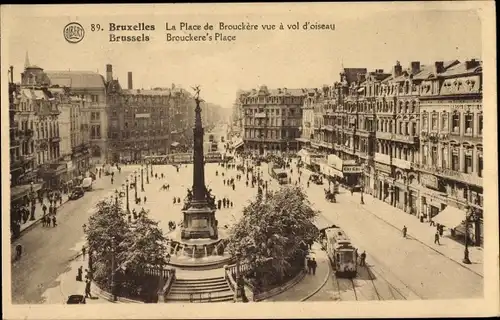 Ak Bruxelles Brüssel, Place de Brouckère et Boulevard Anspach