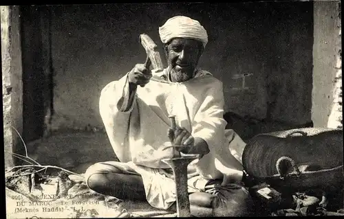 Ak Meknès Marokko, Le Forgeron, Handwerker, Schwert, Hammer