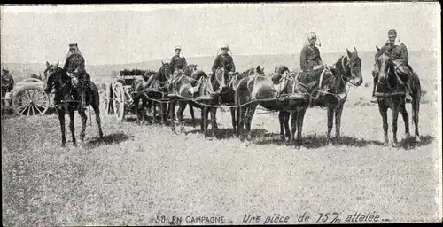 Ak En Campagne, Une pièce de 75mm attelée, Artillerietransport