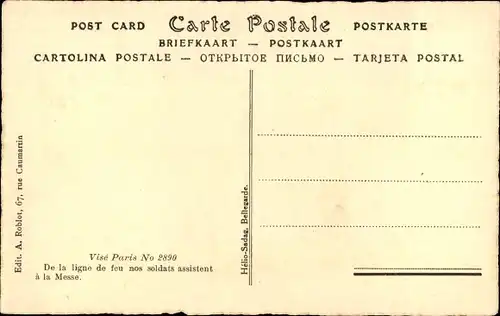 Ak Secteur Belge de l'Yser, la Messe dans les ruines, I WK