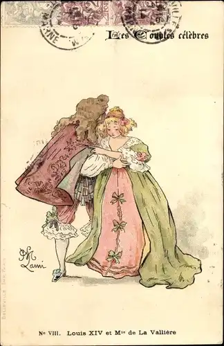 Künstler Ak Les Couples celebres, Louis XIV et Mlle de la Valliere