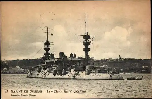 Ak Französisches Kriegsschiff Le Charles Martel, Cuirasse