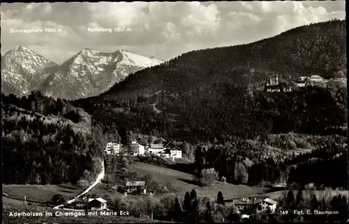 Ak Adelholzen Siegsdorf in Oberbayern, Chiemgau, Maria Eck, Panorama, Sonntagshorn, Reifelberg