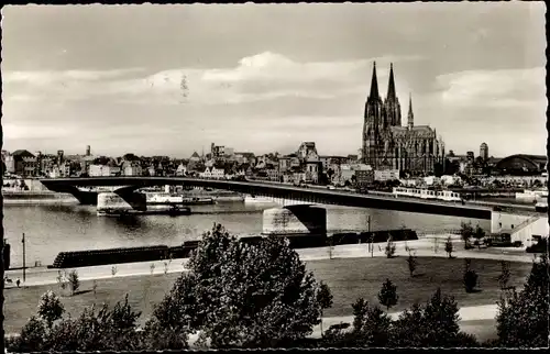 Ak Köln am Rhein, Deutzer Brücke, Dom, Panorama