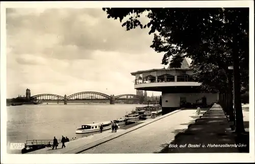 Ak Köln am Rhein, Blick auf Bastei und Hohenzollernbrücke