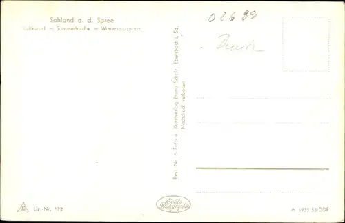 Ak Sohland an der Spree Sachsen, Stausee, Ruderboot, Panorama