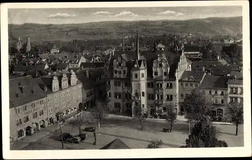 Ak Saalfeld an der Saale Thüringen, Markt mit Rathaus, Hotel Anker, Hohen Schwarm