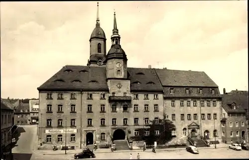 Ak Roßwein in Sachsen, Rathaus, Städtische Bücherei