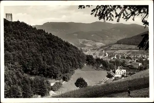 Ak Waldkirch im Breisgau Schwarzwald, Elztal, Gesamtansicht mit Kastelburg und Kandel