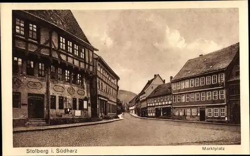 Ak Stolberg im Harz, Marktplatz