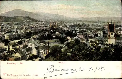 Ak Wiehre Freiburg im Breisgau, Kirche, Wohnhäuser