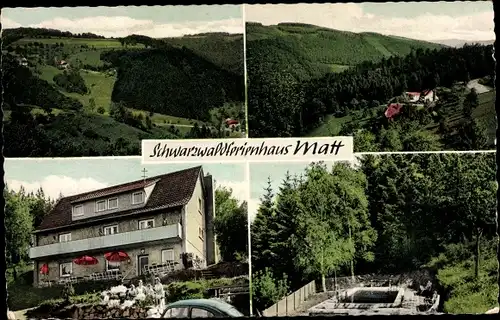 Ak Mühlenbach Ortenaukreis, Matt Schwarzwald Ferienhaus, Gesamtansicht, Terrasse, Freibad