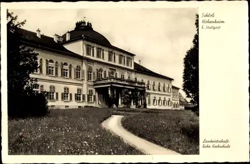 Ak Hohenheim Stuttgart in Württemberg, Schloss, Landwirtschaftliche Hochschule, Außenansicht