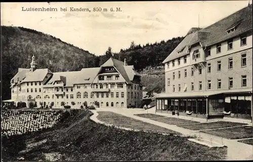 Ak Kandern im Schwarzwald Baden, Luisenheim, Außenansicht mit Gärten