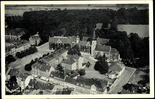 Ak Riesa an der Elbe Sachsen, Fliegeraufnahme