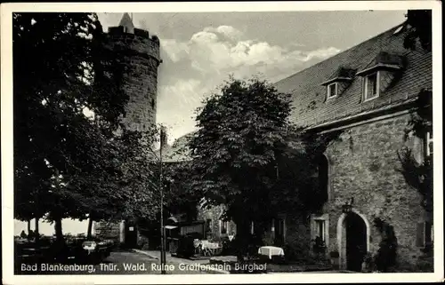 Ak Bad Blankenburg in Thüringen, Ruine Greifenstein, Burghof