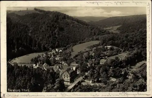 Ak Treseburg Thale im Harz, Talblick