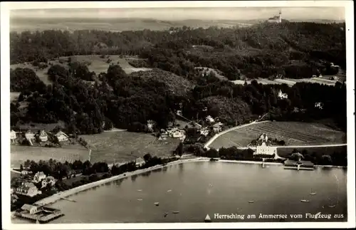 Ak Herrsching am Ammersee, vom Flugzeug aus