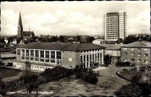 Ak Lünen in Westfalen, Am Stadtbad, Kirche