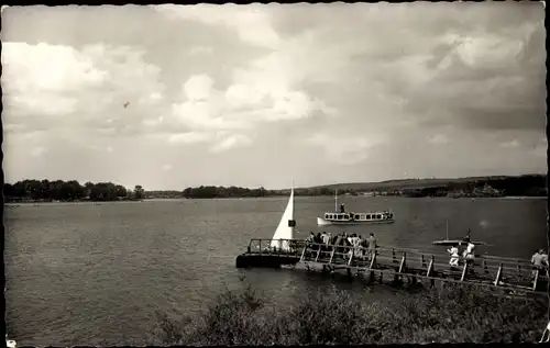 Ak Haltern am See Westfalen, Anlegestelle am Seehof, Segelboot, Boot