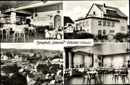 Ak Sohren im Hunsrück, Restaurant Berghof Konrad, Außenansicht, Innenansichten, Panorama