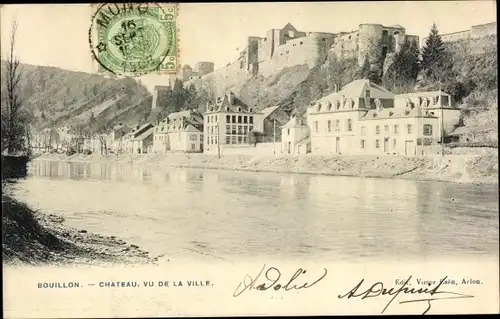 Ak Bouillon Wallonien Luxemburg, Chateau, vu de la Ville, Ortsansicht mit Burg