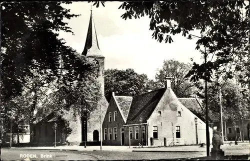 Ak Roden Drenthe Niederlande, Brink, Kerk