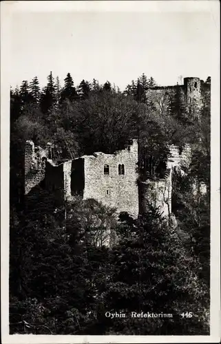 Ak Oybin in der Oberlausitz, Refektorium, Ruine