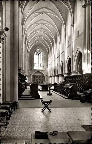 Ak Hachenburg im Westerwald, Cistercienser-Abtei Marienstatt, Innenraum, Bänke