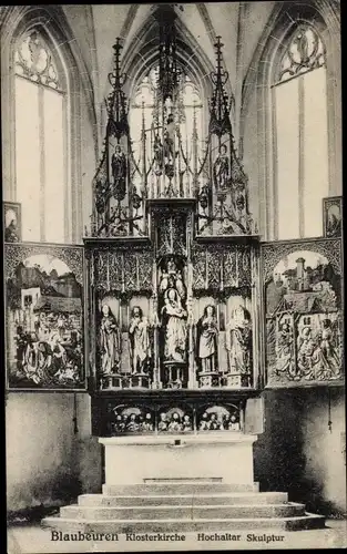 Ak Blaubeuren in Württemberg, Klosterkirche, Hochaltar Skulptur